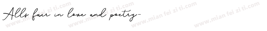 Alls fair in love and poetry字体转换